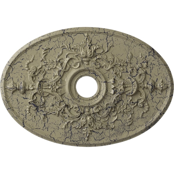 Ekena Millwork Alexa Medallion (Canopies up to 5 5/8"), 30 3/4"W x 21 1/4"H x 3 7/8"ID x 1 5/8"P, Castle Stone CM21X30ALCSC - main